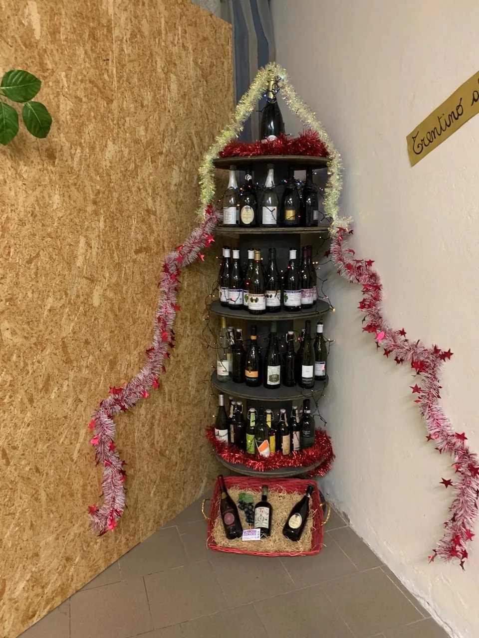 Una selezione di bottiglie esposta in enoteca